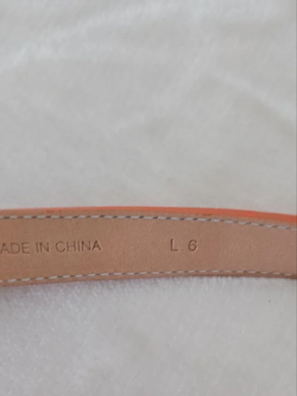 Coach Orange Leather Stud Belt with Gold Metal Hang Tag